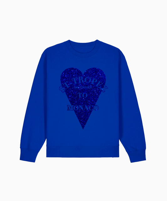PULL COL ROND BLEU ROYAL GLITTER